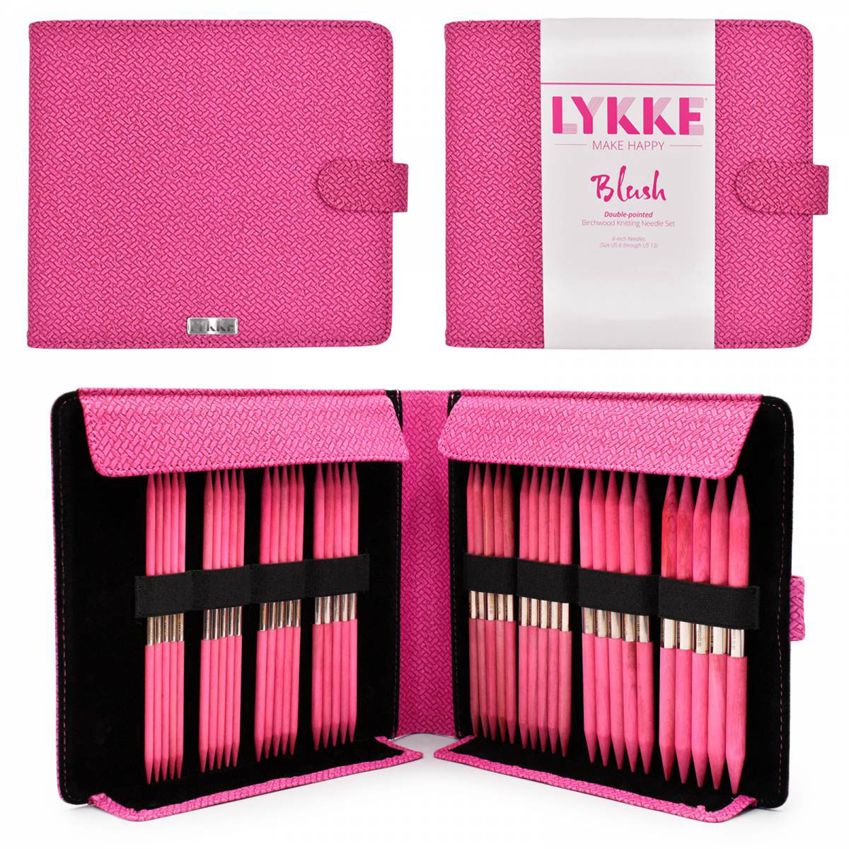 Lykke Strumpftricknadel Set L Magenta Basketweave