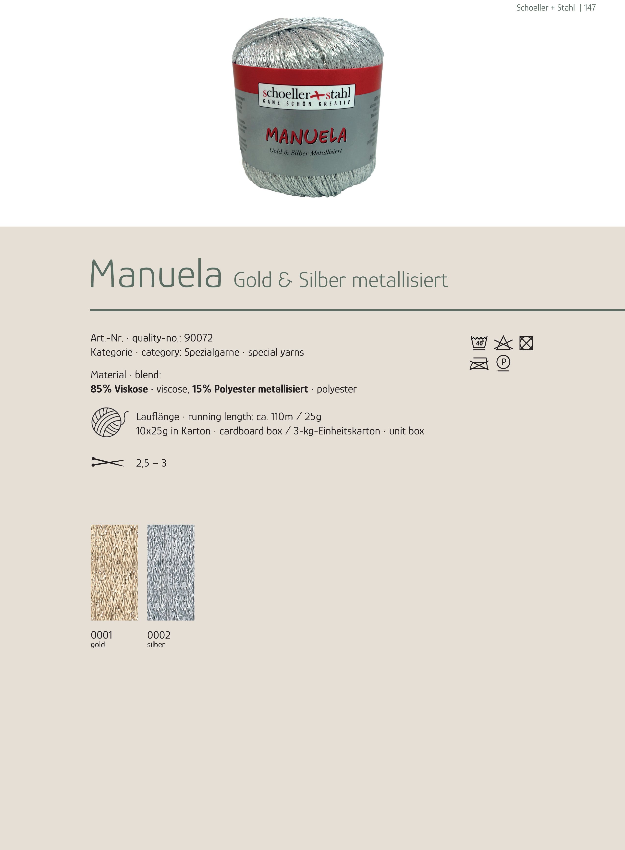 Schoeller + Stahl Mauela Gold & Silber Metallisiert 25g